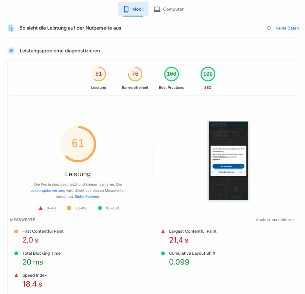 Google Search Generative Search - Page Speed